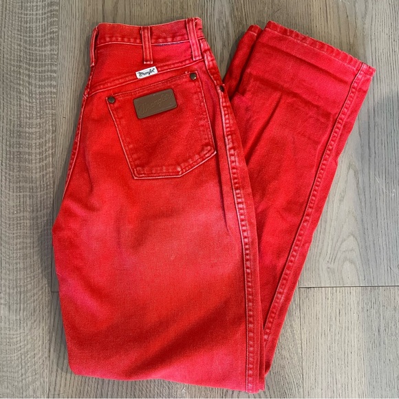 Wrangler Denim - VINTAGE WRANGLER red denim high waist jeans